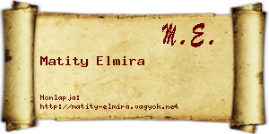 Matity Elmira névjegykártya